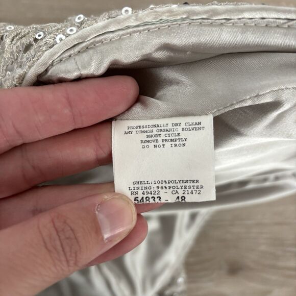 Jessica McClintock Sequin Mini Dress Size 6 Lace Strapless Formal Prom Tube VTG - Picture 4 of 9